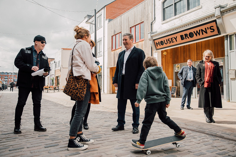 Keir Starmer on a visit in hull