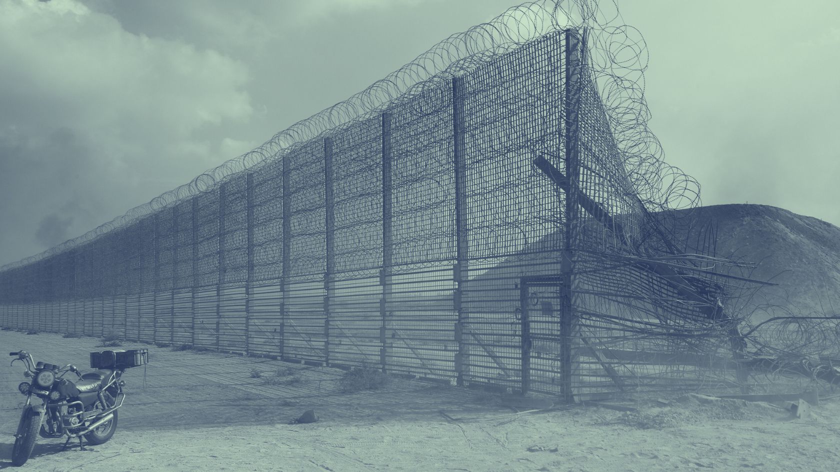 A hole in the wall between Israel and Gaza.