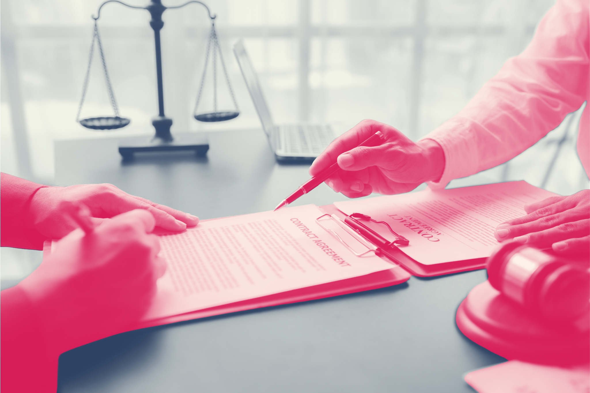 an employee and employer reading an employment contract